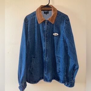 Brixton Indigo Denim Jacket with Tan Collar